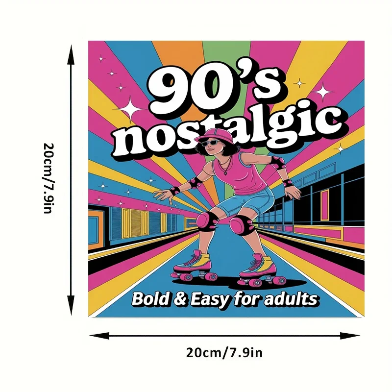28 Pages 90s Nostalgic Coloring Book for Adult | Colouring Book for Stress Relief, Birthday Day Gift, Back to School Supplies
