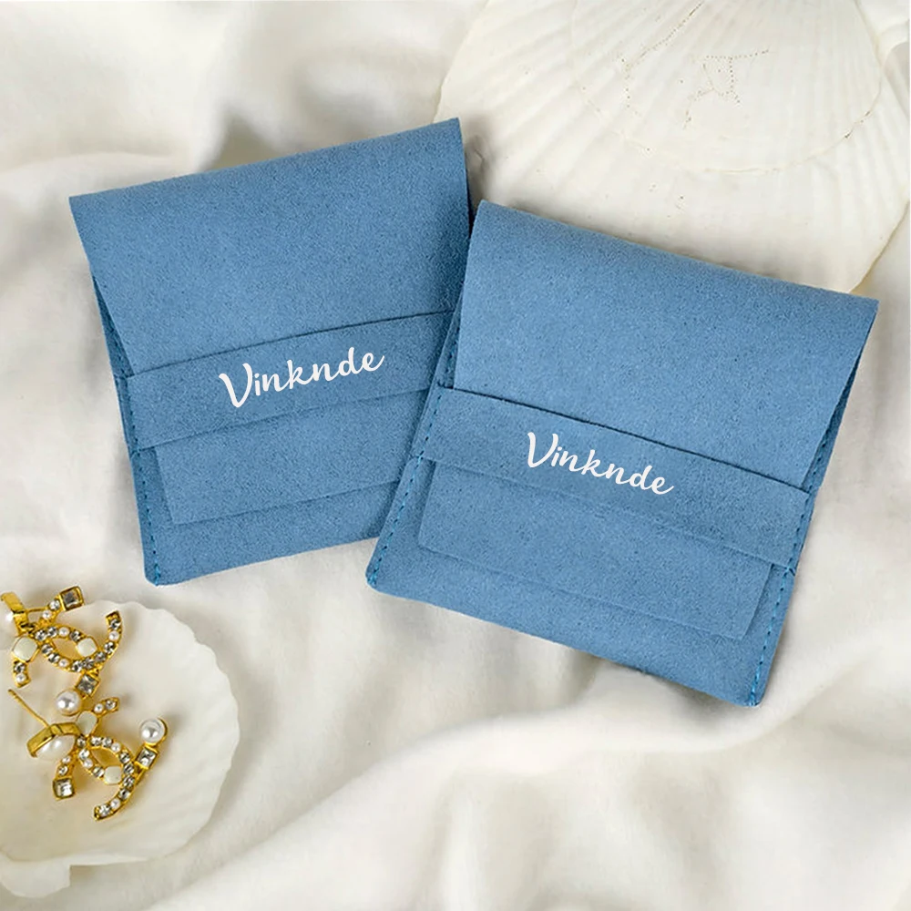 

Mini Microfiber Earring Jewelry Bag Custom Logo Lipstick Cosmetic Storage Envelope Pouch Wedding Travel Gift Organizer Dust Bags