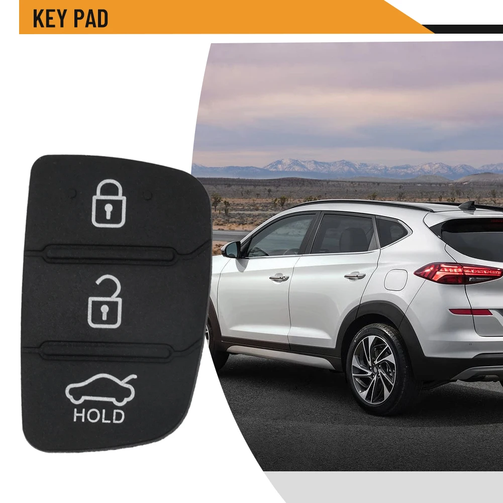 1Pc Car Rubber Pad Remote Key Shell Fits For Hyundai Creta I20 I40 Tucson Elantra IX35 IX45 2009-2019 Keys Pad Auto Lock System