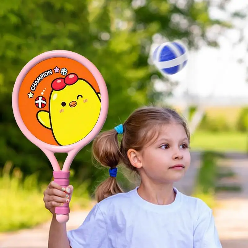 

Kids Badminton Rackets Set Chicken Pattern Badminton Toys Set Outdoor Sports Interactive Beach Toys For Children Family