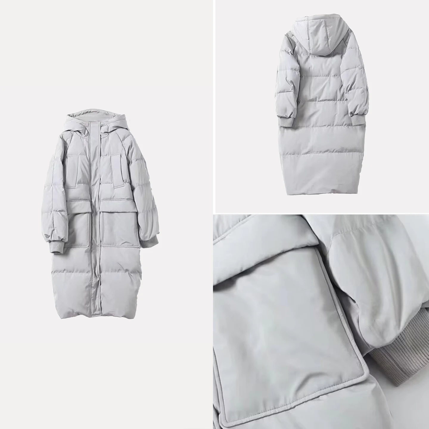 

Ele Long Casual Women's Faionable Autumn 2025 New Arrival Zipper Closure Hooded Color Commute Sle Cotton Jaet