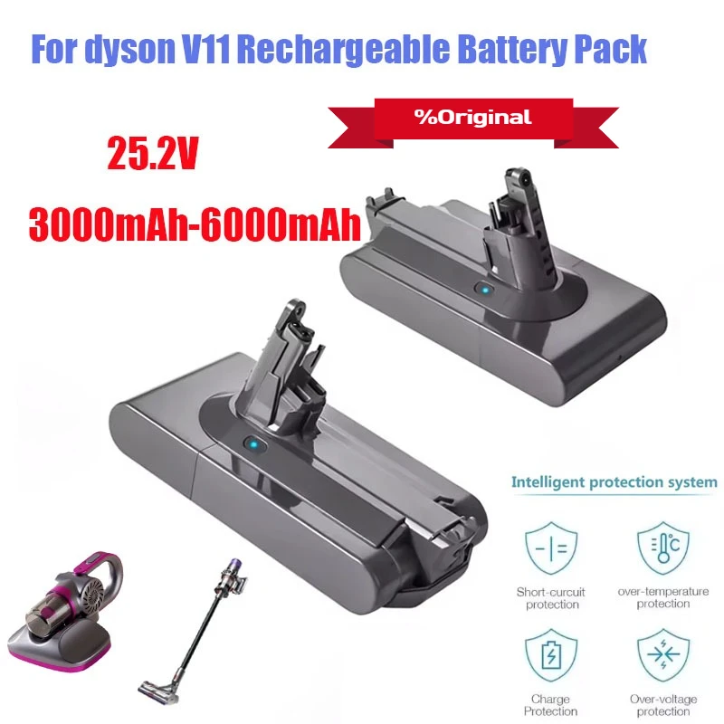 

100% NEW 25.2V 6000mAh SV14 Battery Lithium Li-ion Vacuum Cleaner Rechargeable Battery for Dyson V11 Absolute SV15 970145-02