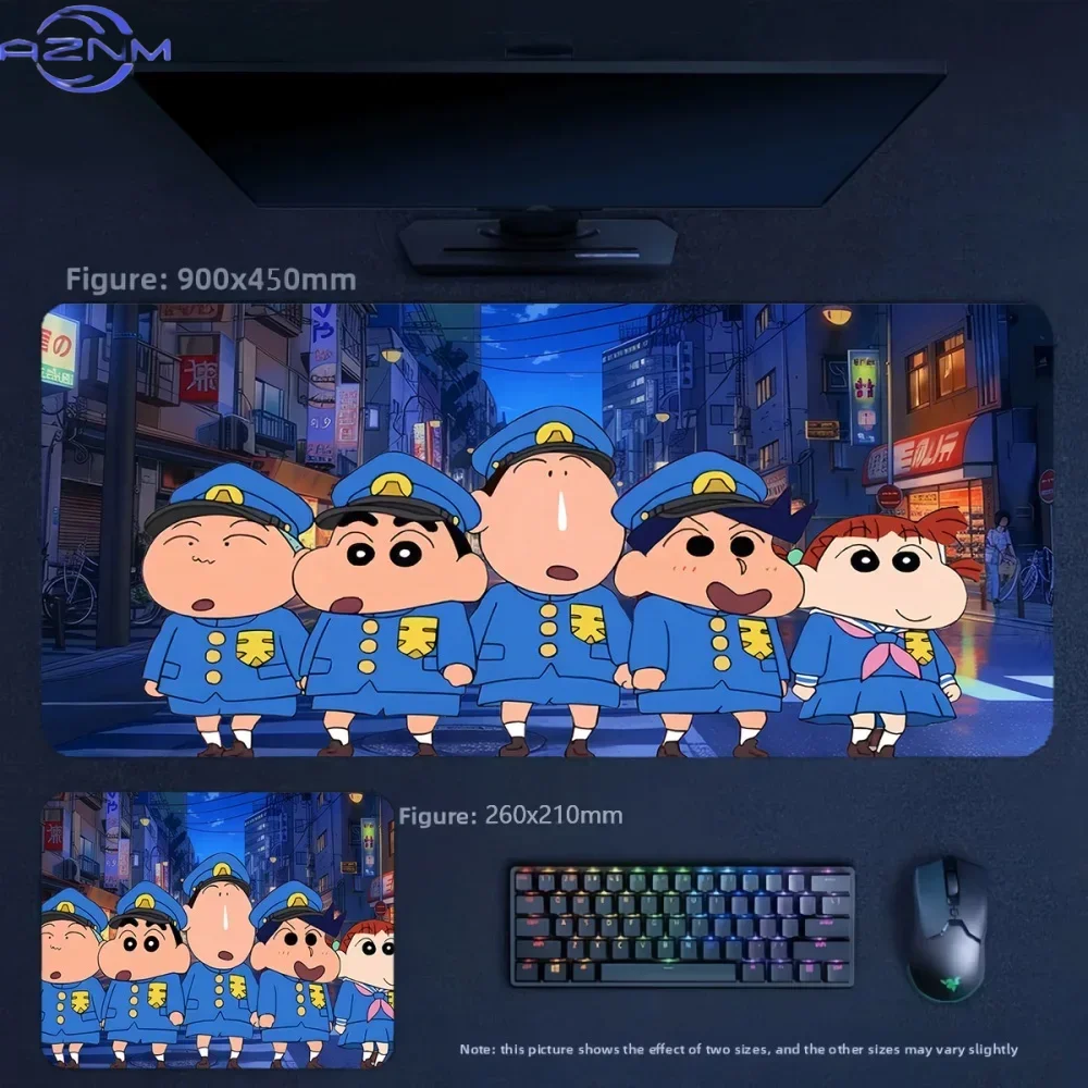 Anime Crayon Shin-chan Kindergarten Friends Large Mousepad Rubber Non-Slip Extended Gaming Desk Mat Keyboard Pad for PC Gaming O