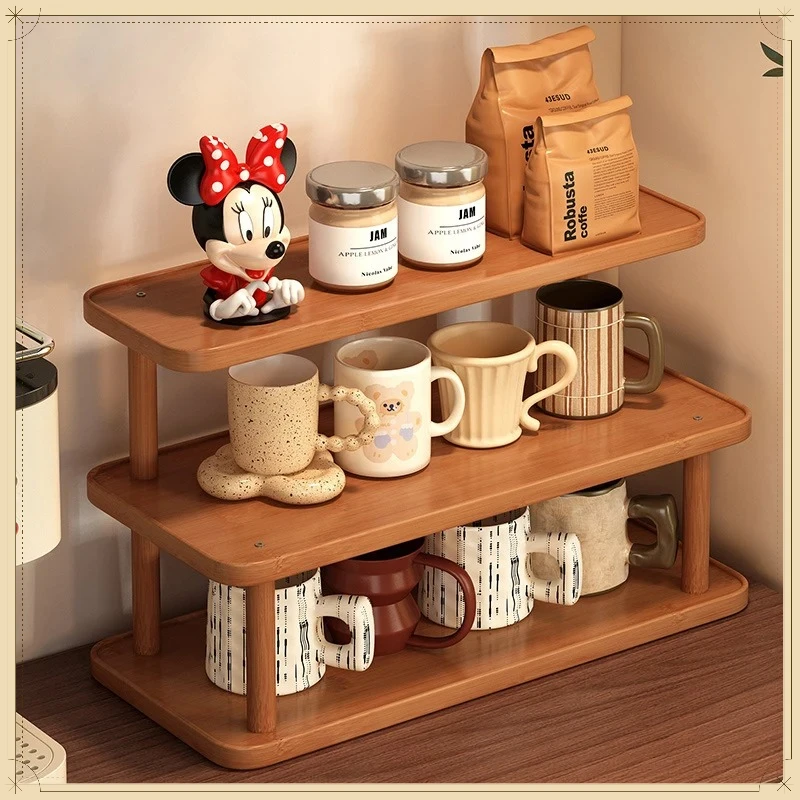 Vintage Mid-century Multi-layer Desktop Cup Organizer Coffee Mug Display Storage Rack Household Kitchen Counter Table Cup Holder