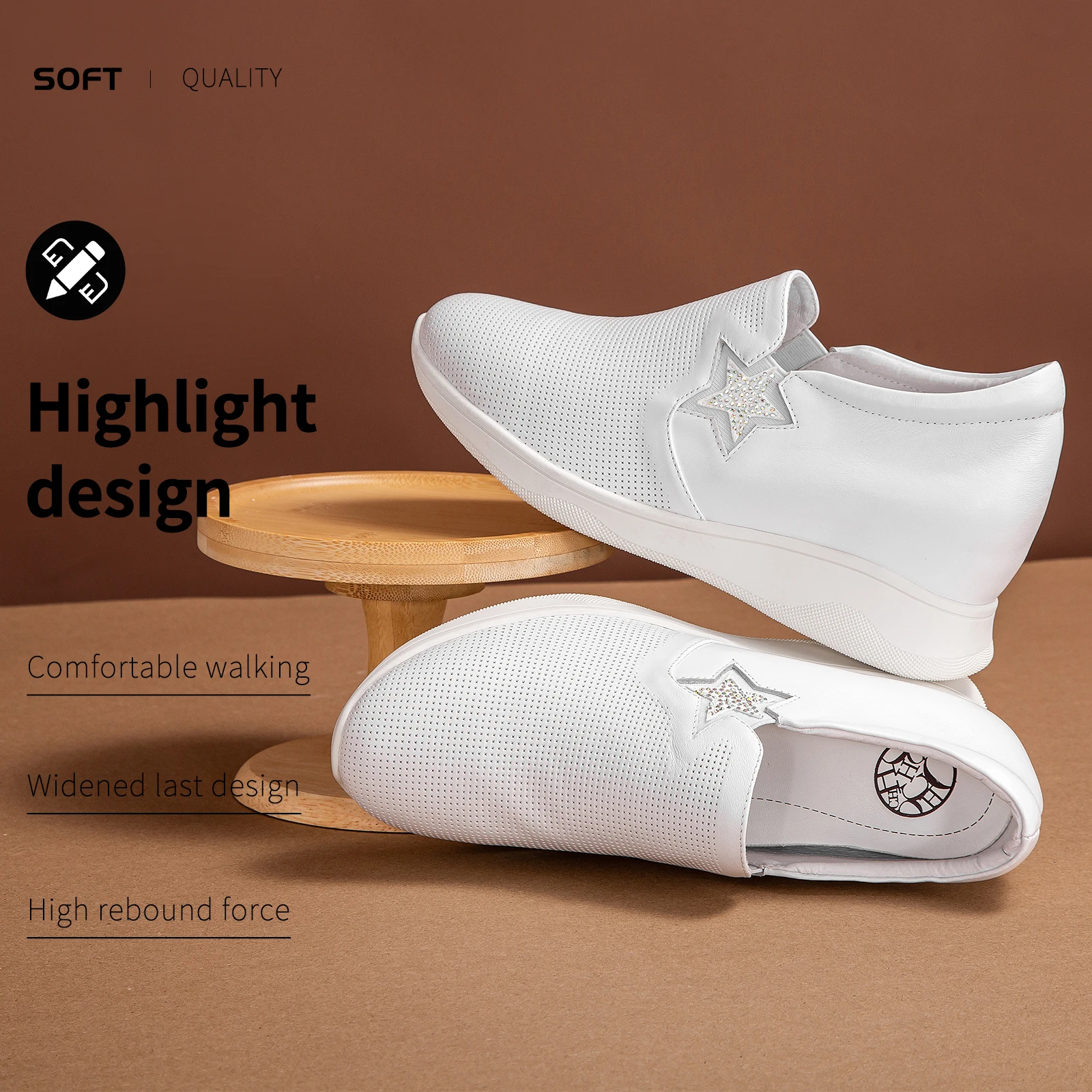 

Simple Star Design Fashion Classic Solid Colour Women's New Single Shoes Comfortable and Breathable Single Shoes