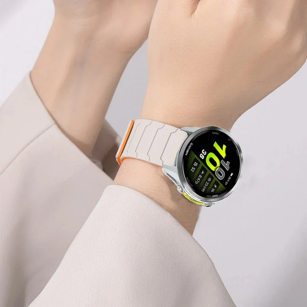 حزام سيليكون للغارمين Forerunner 570 970 265 965 165 55 نشط 6 5 20 مللي متر 22 مللي متر سوار معصم مغناطيسي للغارمين Venu 3 2