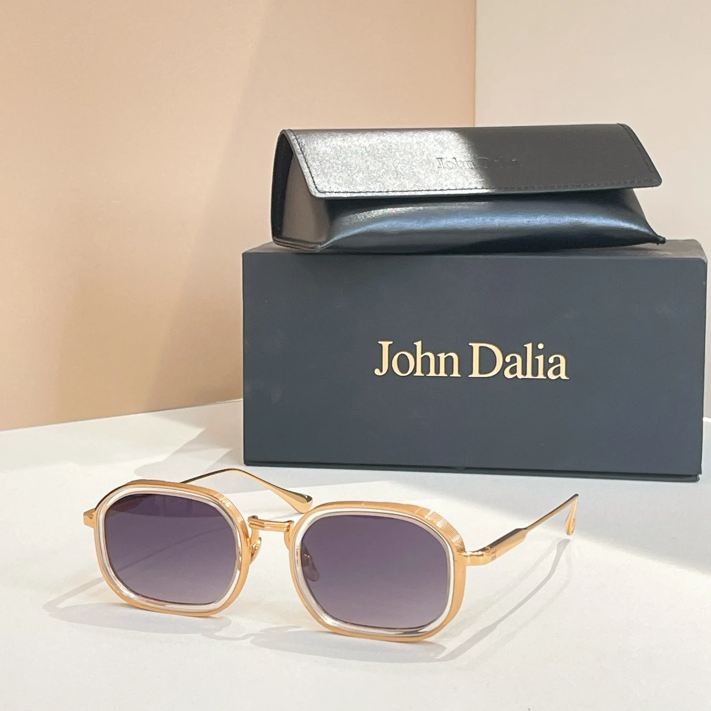Klassiek Voor JOHN DALIA JD Origins Gradient UV400 Gepolariseerd Acetaat Frame Mannen Vrouwen Vintage Populaire Klassieke Brillen Met Doos