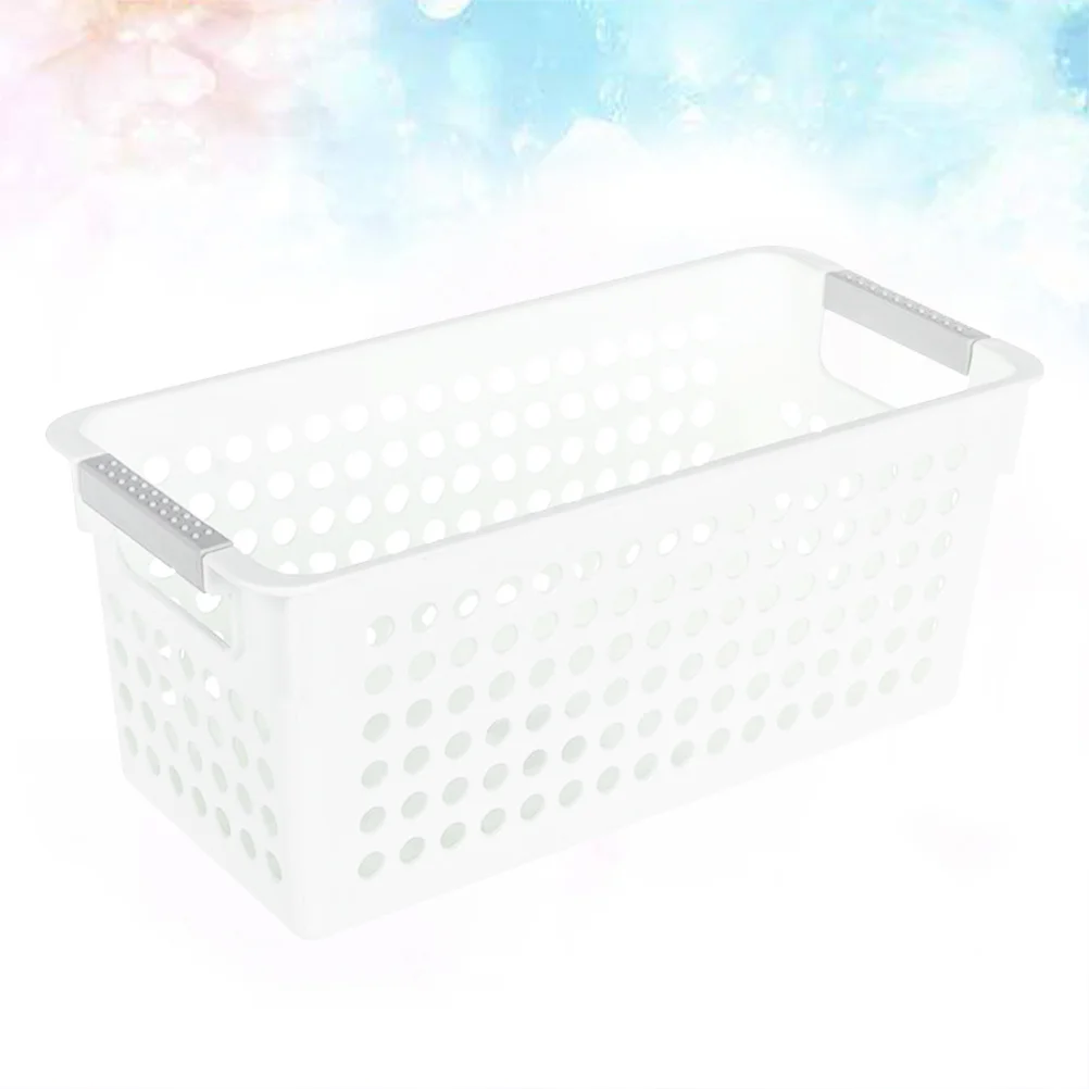 

Plastic Storage Basket with Handles for Home Office Organization Desktop Sundries Organizer Square Container Mini Home Storage