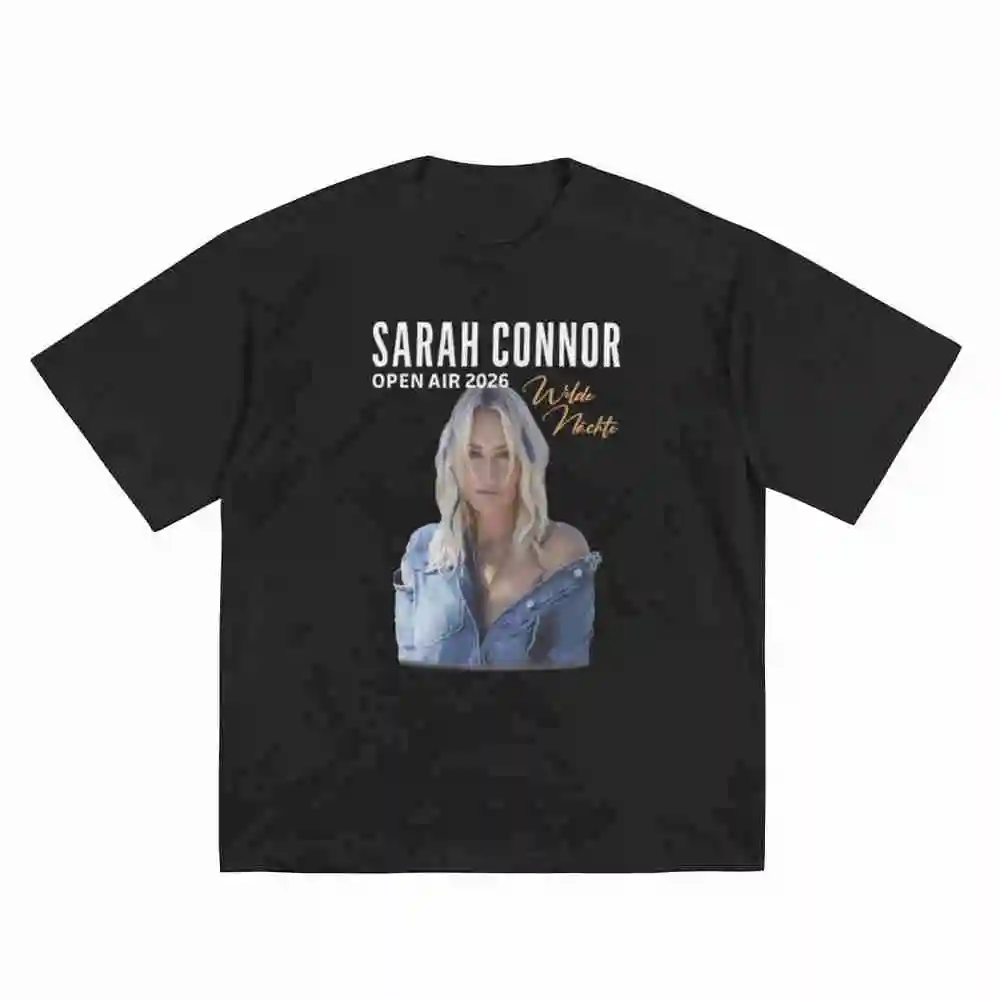 Sarah Connor Open Air Wilde Nachte Concert Tour Short Sleeve Tee 100% Cotton T-Shirt