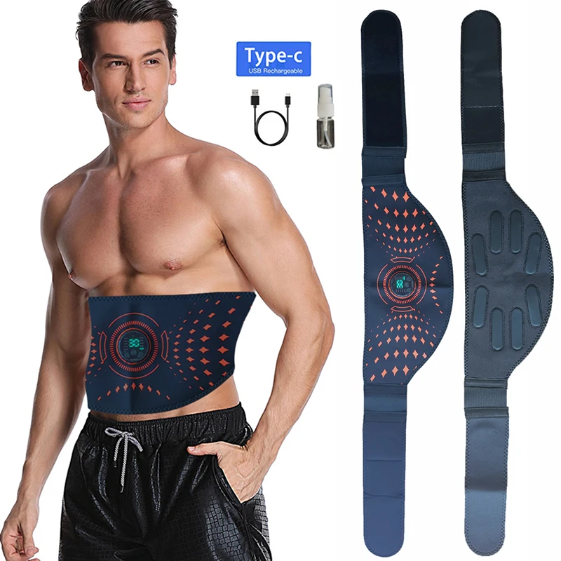 

EMS Muscle Stimulator Abs Trainer Abdominal Muscle Toner Electronic Toning Belts Home Gym Fitness Workout Device USB Recharge