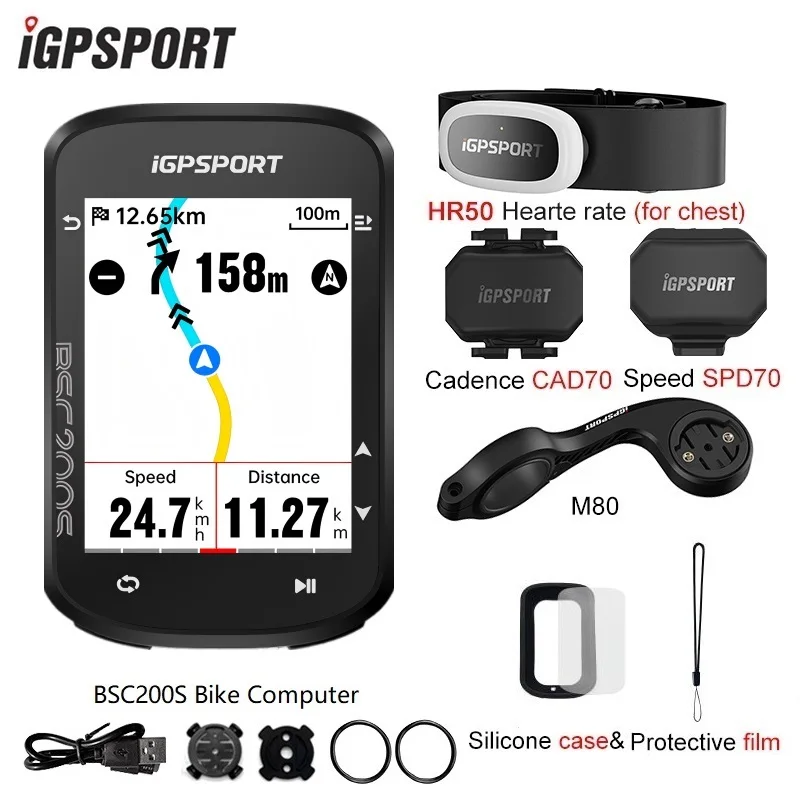 iGPSPORT BSC200S Kleurenscherm GPS Fietscomputer Routen Navigatie Draadloze Fiets Snelheidsmeter Fiets Kilometerteller - afbeelding 1