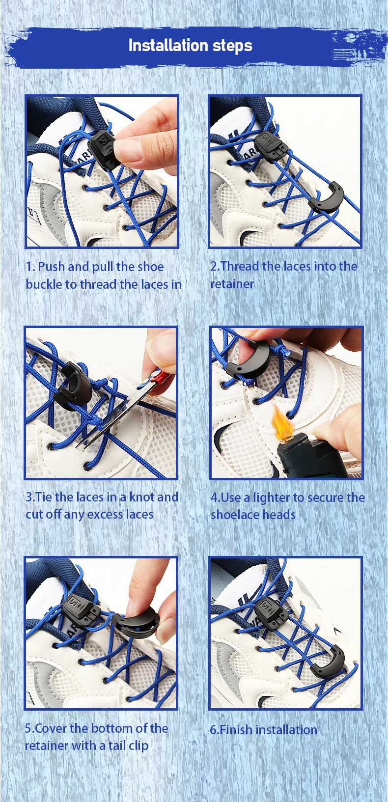 Neue Schnürsenkel ohne Binden für Tennisschuhe, Sneaker, runde Schnürsenkel ohne Binden für Erwachsene und Kinder, Wandern, Laufen, Unisex-Schnürsenkel für Schuhzubehör – Detail 6