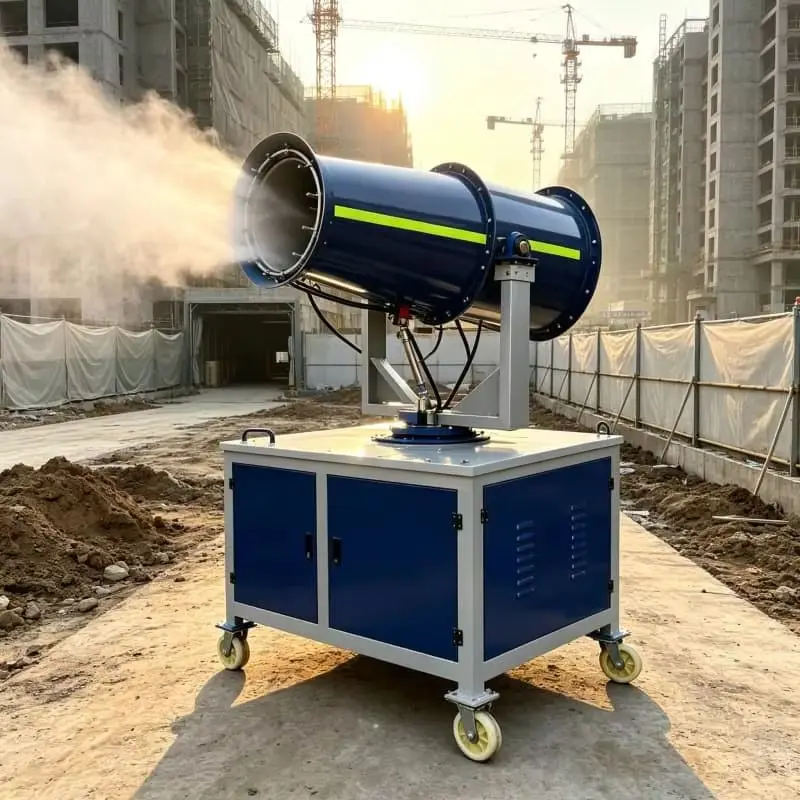 160° Rotation Wide Coverage Fog Cannon Sprayer 60m Range For Construction Demolition Site Road Dust Suppression Customized