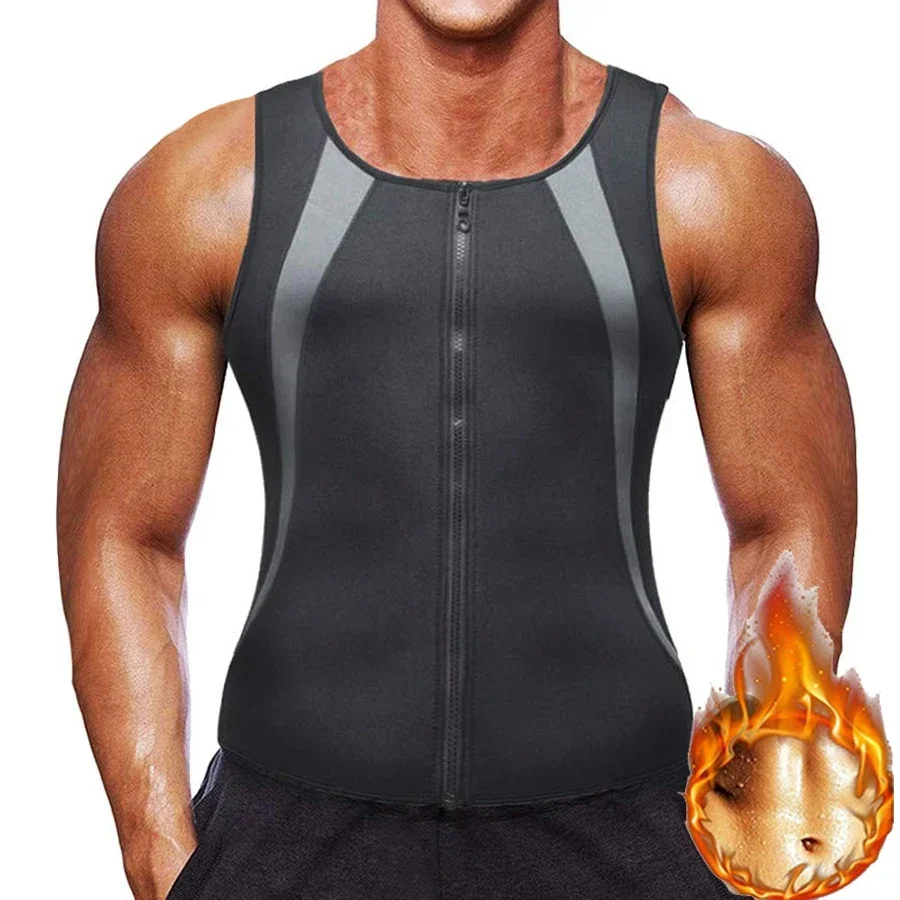 

Men Abdomen Reducer Body Shaper Promote Sweat Sauna Vest Fitness Waist Trainer Belly Slimming Shapewear Fat Burner Tank Top