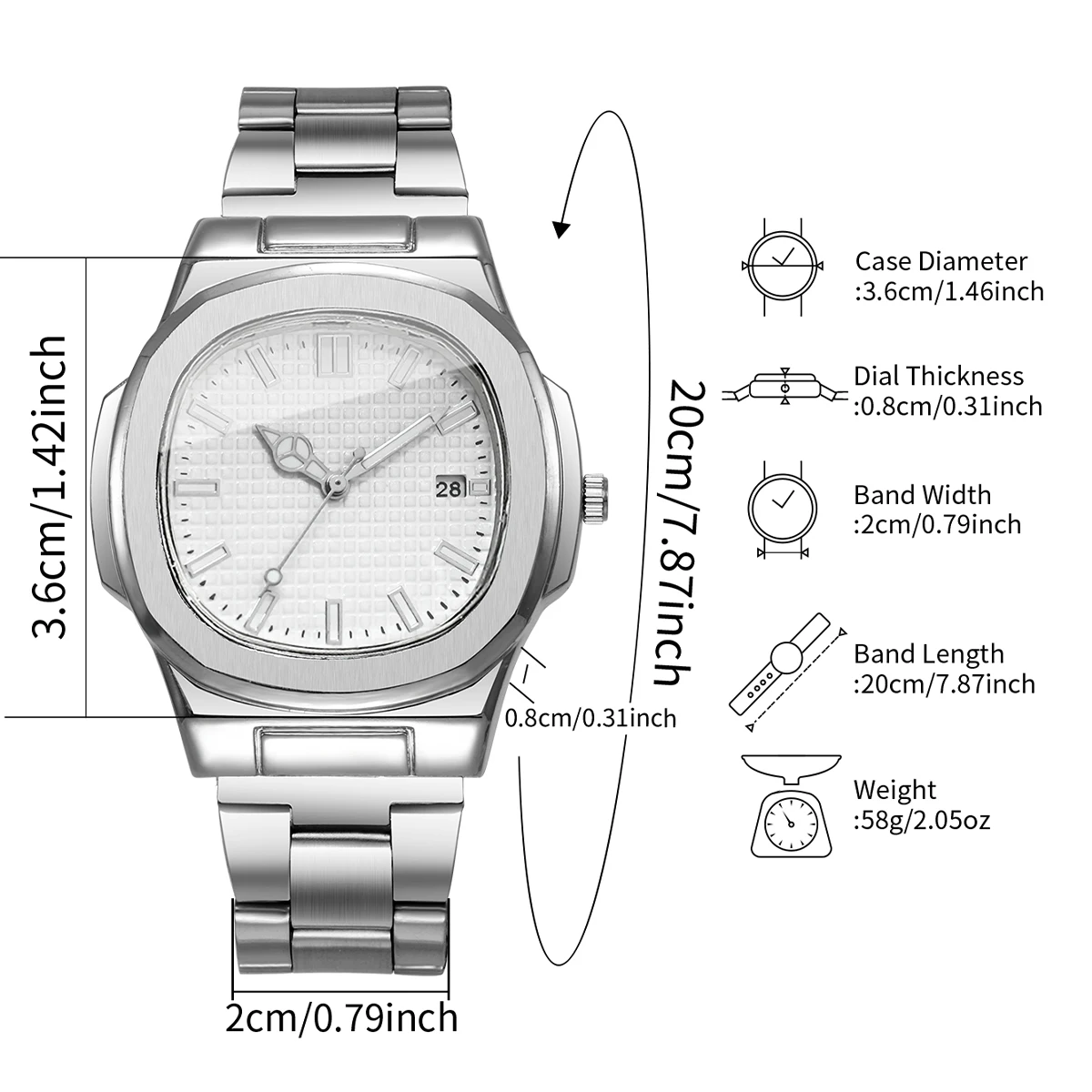 Luxury Square Men's Business Quartz Watch