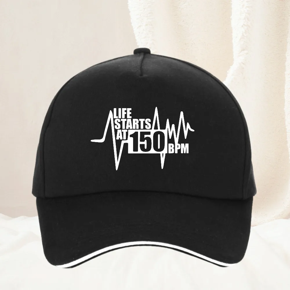 

Humor Graphic Life Starts At 150 Hardstyle Hardcore Dance DJ Baseball Cap Creative Design Adjustable Men Women Golf Snapback hat