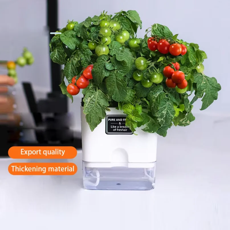 New Self Watering Plant Pot Magnetic Plastic Self-absorbent Cotton Rope Flowerpot For Double-deck