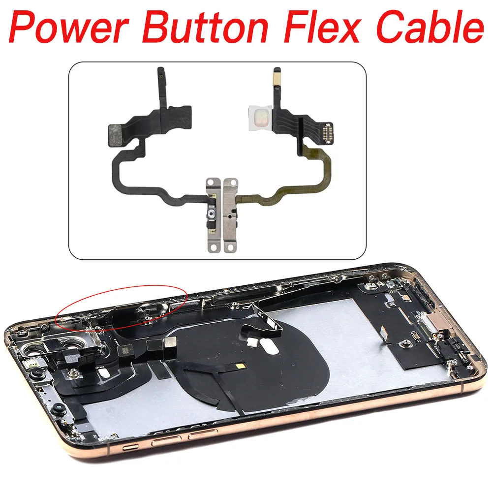 Power Button Switch Connector Flex Cable For iPhone X XR XS Max And Volume Mute Adjust With Flash Microphone Flex Cable