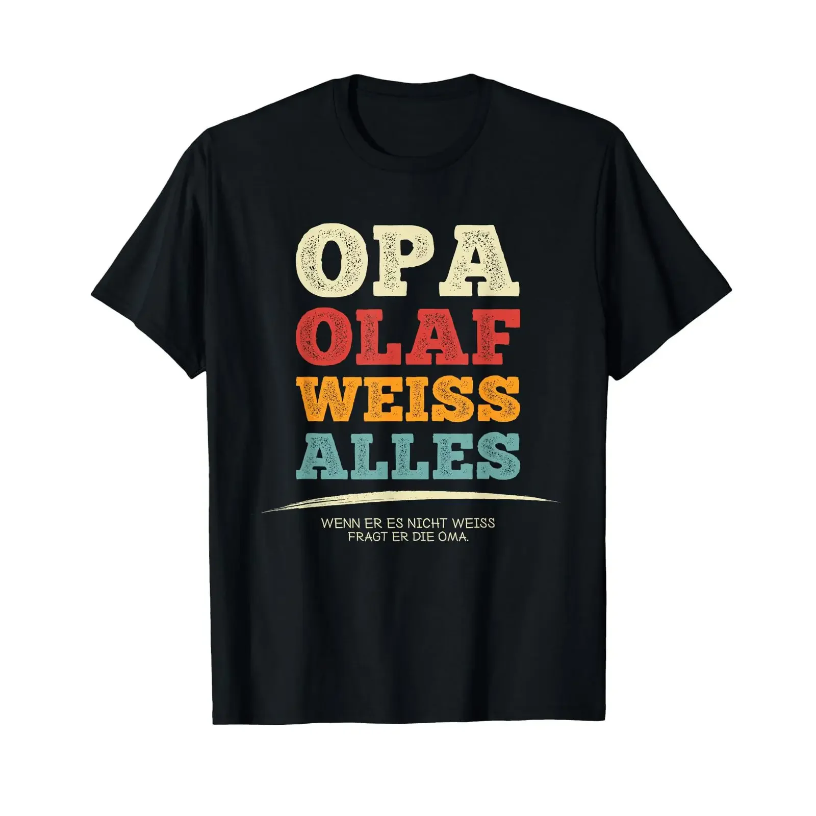 Funny Olaf T Shirt with German Text Bester Opa Weiss Alles Language black vintage Washed graphic Soft Top For Everyday Wear