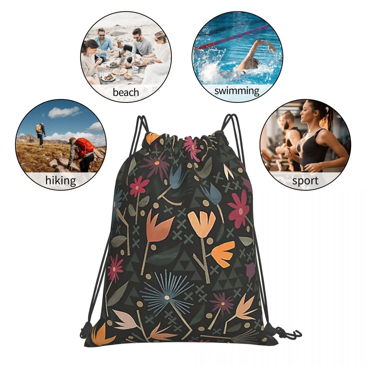 American Prairie Backpacks Casual Portable Drawstring Bags Storage Bag Book Bags For Travel Students