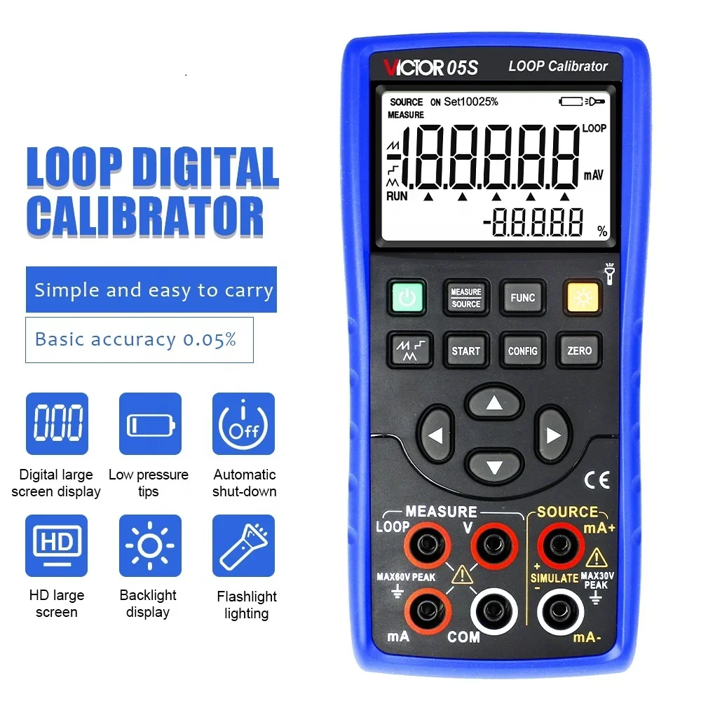 VICTOR 05S Loop Calibrator High Precision Voltage Current Simulation Transmitter Handheld Automatic Signal Generator