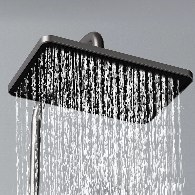 Imagem -06 - Digital Piano Shower Grupo Abs Rain Shower Head Torneira do Banheiro Iluminação Ambiente Sistema de Chuveiro Cinza 12 Quente e Frio