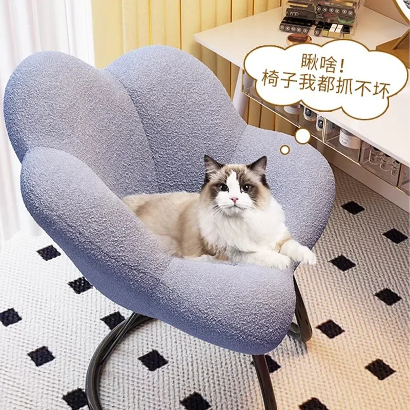 Makeup Chair Girls Bedroom Dresser Stool Light Luxury Creative Rotating Makeup Stool Petal Back Manicure Chair Leisure Chairs