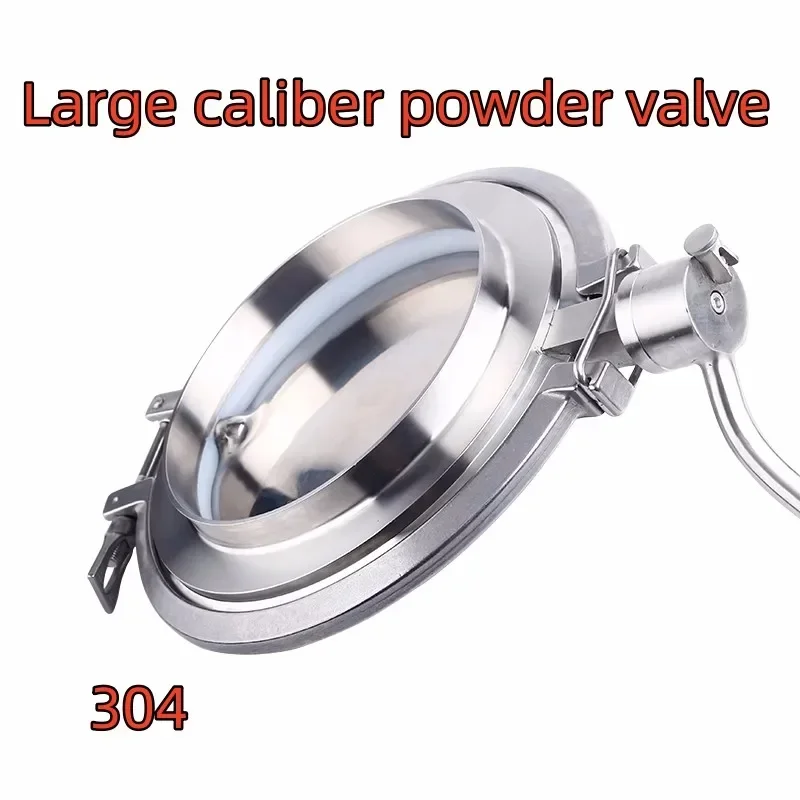 Powder valve welded on both sides, large caliber sanitary valve, 304 stainless steel for non vacuum use, welded valve