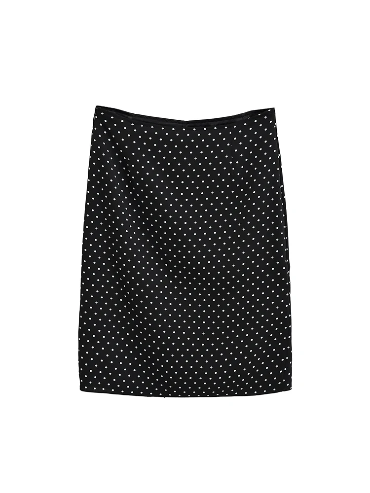 تنورة أمريكية كلاسيكية منقطة عالية الخصر على شكل حرف A تنورة نسائية بتصميم Sense Ba Slit تنورة تنحيف للتنقل Sle Summer Coll...