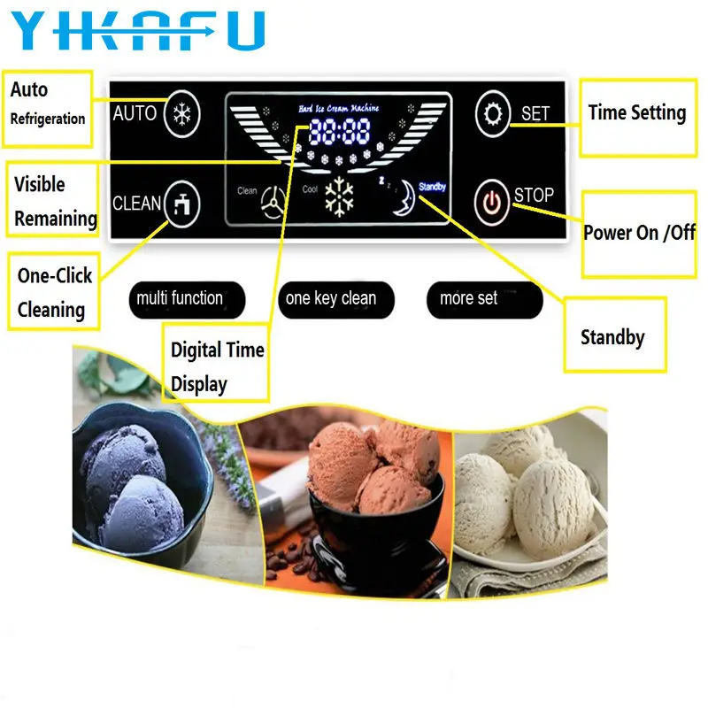 

Ice Cream Maker 16-20 L/H Gelato Making Machine Automatic Commercial Hard Ice Cream Machine for Business Food Truck Italian