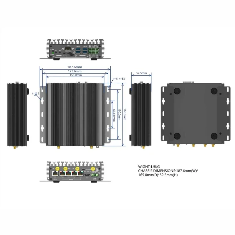 NVIDIA Jetson Xavier NX Embedded AI Edge Computing Box Platform with 21 TOPS and Ubuntu 18.04 OS
