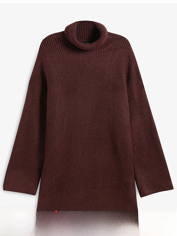 

Norno E Station, зимний свободный высокий свитер Ne, женская верхняя одежда, корейский универсальный вязаный шерстяной свитер Fce