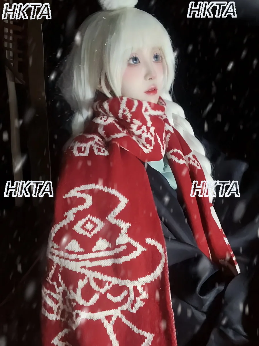 Rua escuro punk anime cosplay feiticeiro cachecol outono inverno novo natal ano novo cachecóis quentes casal versátil pescoço mais quente cachecol
