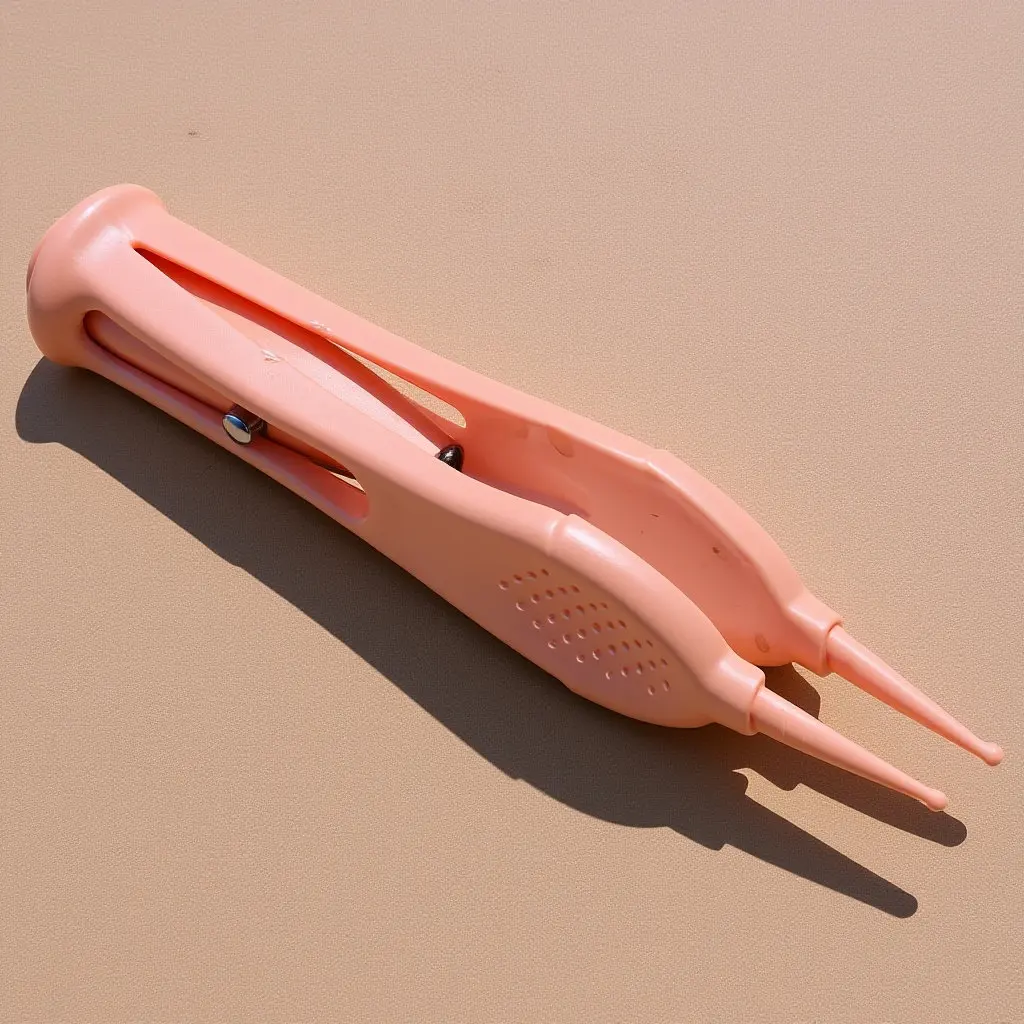 

Stainless Steel Silicone Baby Cleaning Tweezer Anti Slip Handle LED Light Rounded Tip for Nose Ears Navel Eye Use Pink