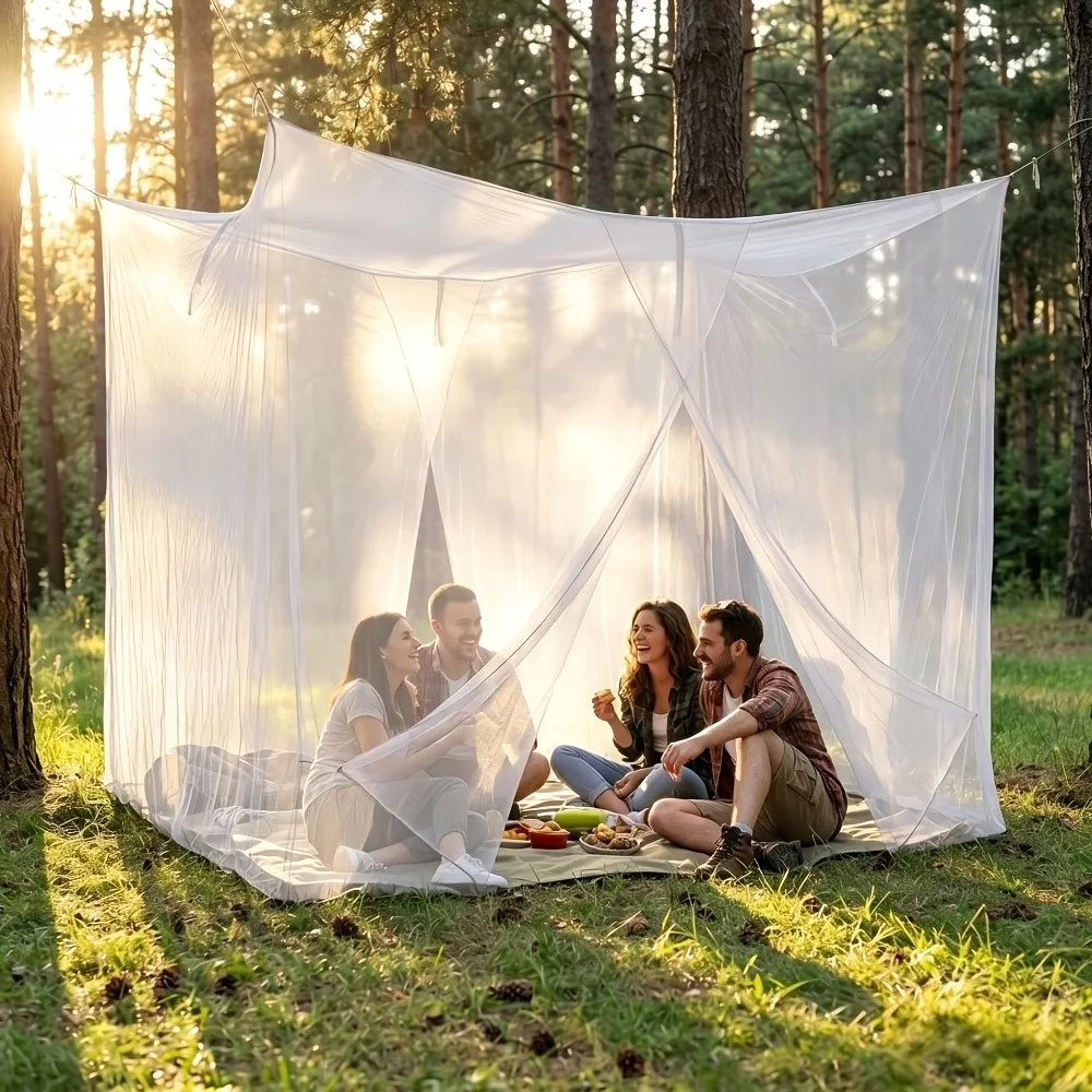 Outdoor Travel Mosquito Net 1 Set Double Bed Insect Net Portable Enclosed Camping Tent for Gazebos Gardens Balconies & Terraces