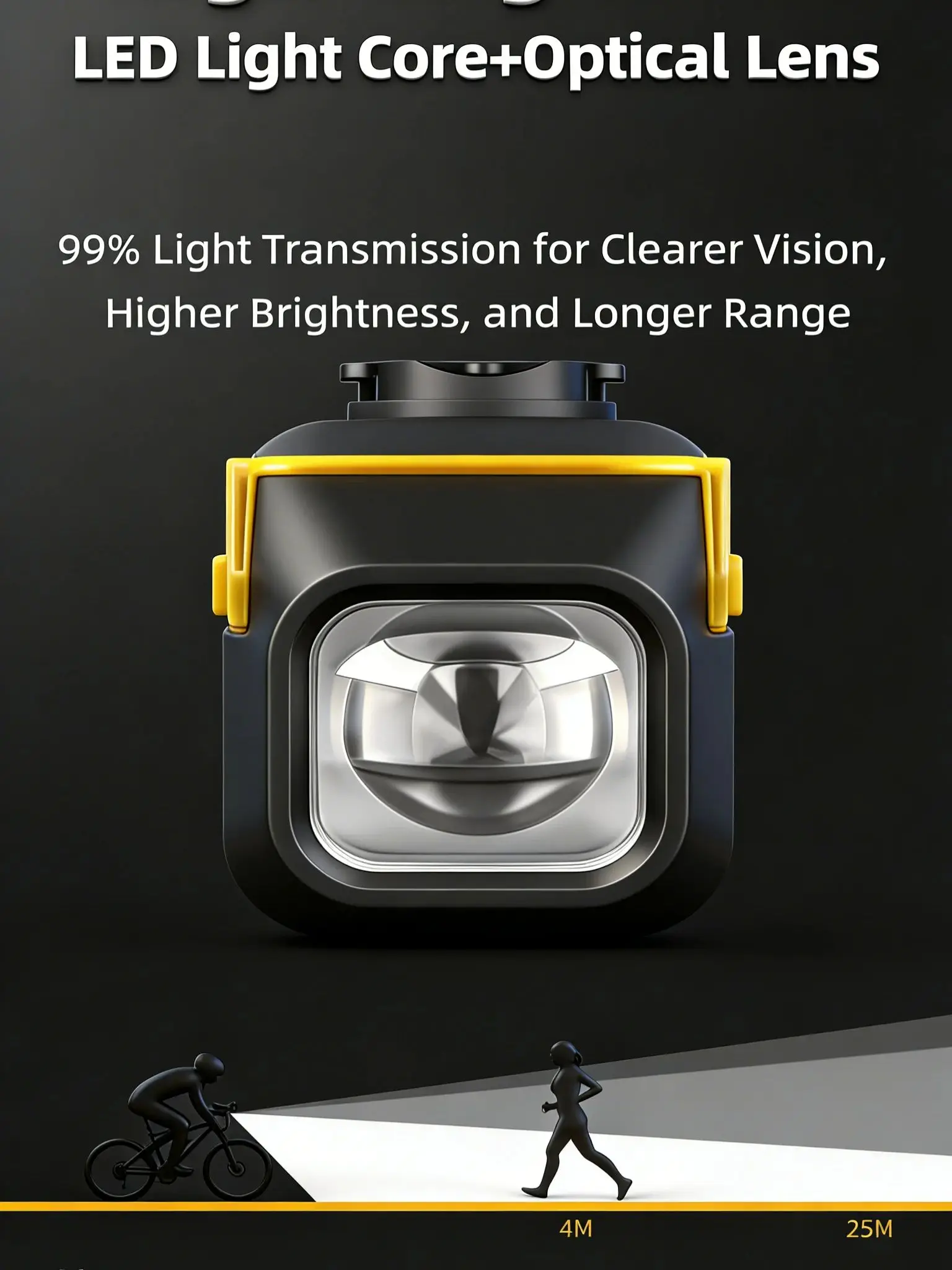 AliExpress NONE Bright 1200LM Bike Hoisting Headlight Waterproof Anti-fog Road Bicycle Flashlight 5 Modes Aluminum Alloy Electric Bike Light