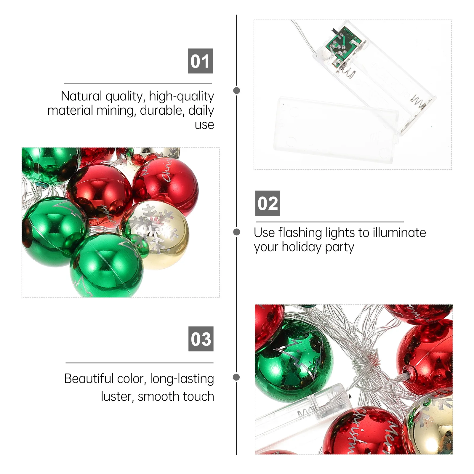 1 قطعة عيد الميلاد الكرة سلسلة مصباح ملون الإبداعية مهرجان مصباح ديكور عيد الميلاد ضوء حلية معلقة إضاءة الحفلات #4