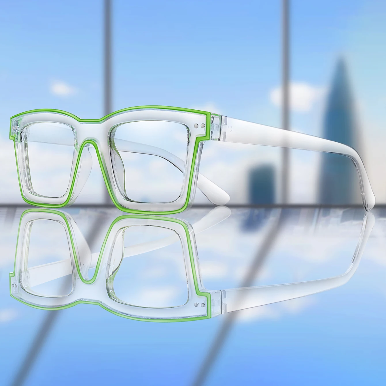 Modische Fahrrad-Sonnenbrille für Männer und Frauen Quadratischer Rahmen Bonbonfarbene Gläser für Partys, Einkaufen, Laufen, Wandern