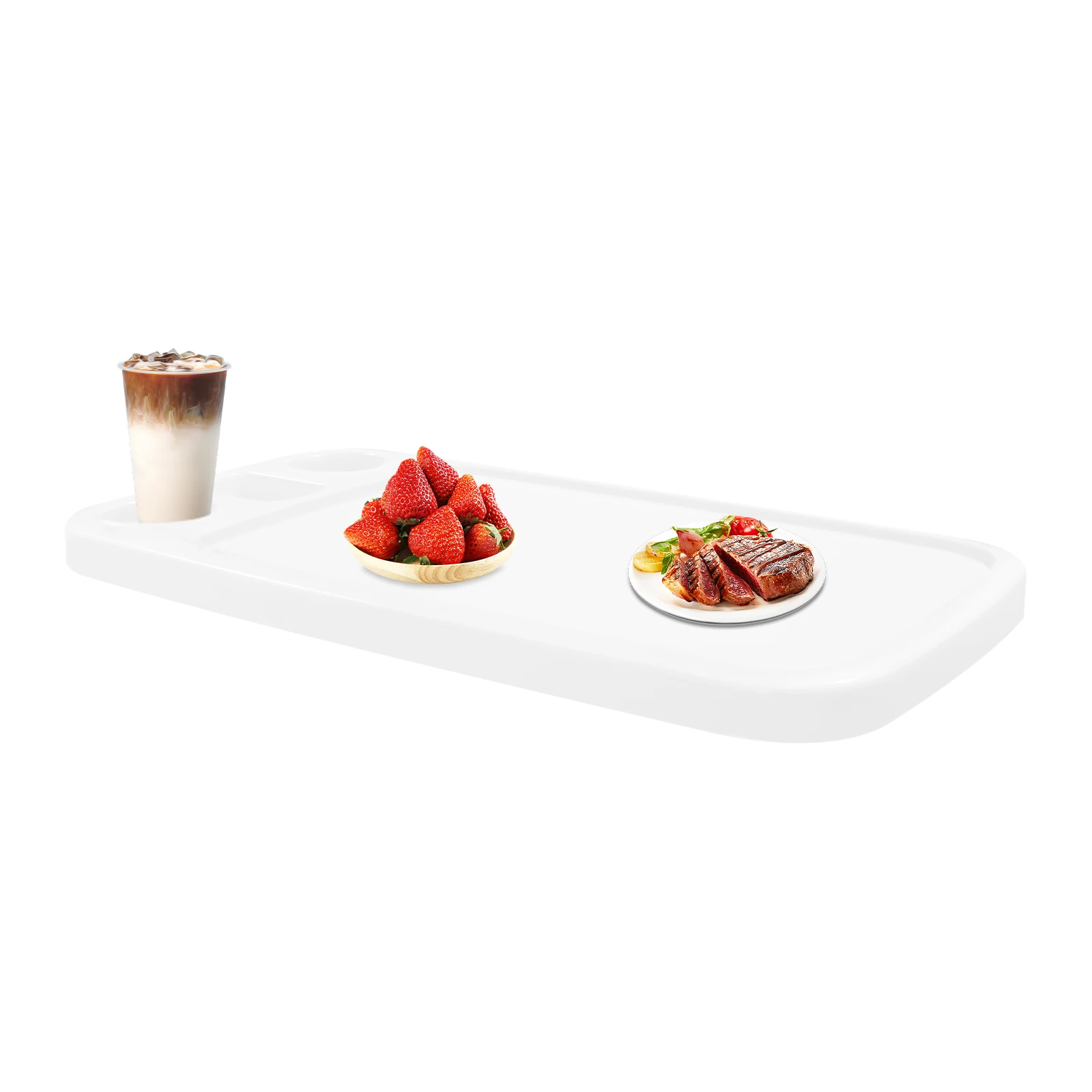 استبدال سطح الطاولة RV قابل للإزالة مقاس 34 × 18 بوصة، ABS مقاوم للماء، سطح طاولة تخييم بحري مستطيل مع حامل هاتف وحاملي أكواب