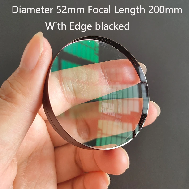 ED obiektyw mikroskopu okular podwójnie łączona soczewka wypukła soczewka achromatyczna średnica 52mm ogniskowa 200mm 500mm
