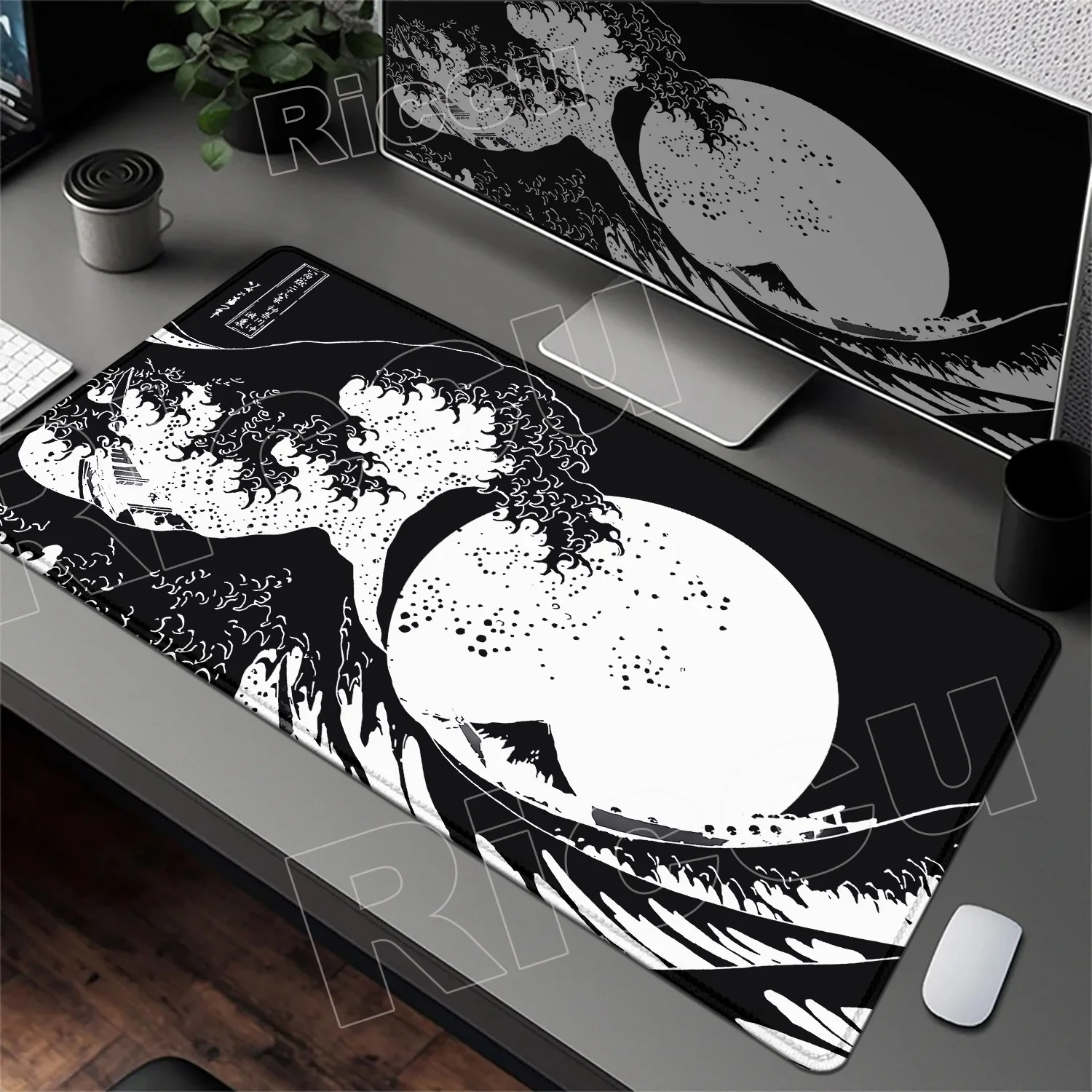 New Pretty The Great Wave of Kanagawa Large Gaming Mousepad 800x400 Gamer Keyboard Lock Edge Desk Mats Office Laptop Accessories