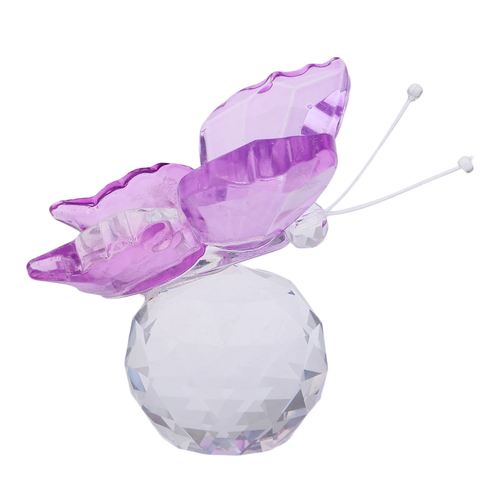 Animal Crystal Butterfly Cut Glass Decoration, 2'', Six Colors for Choosing