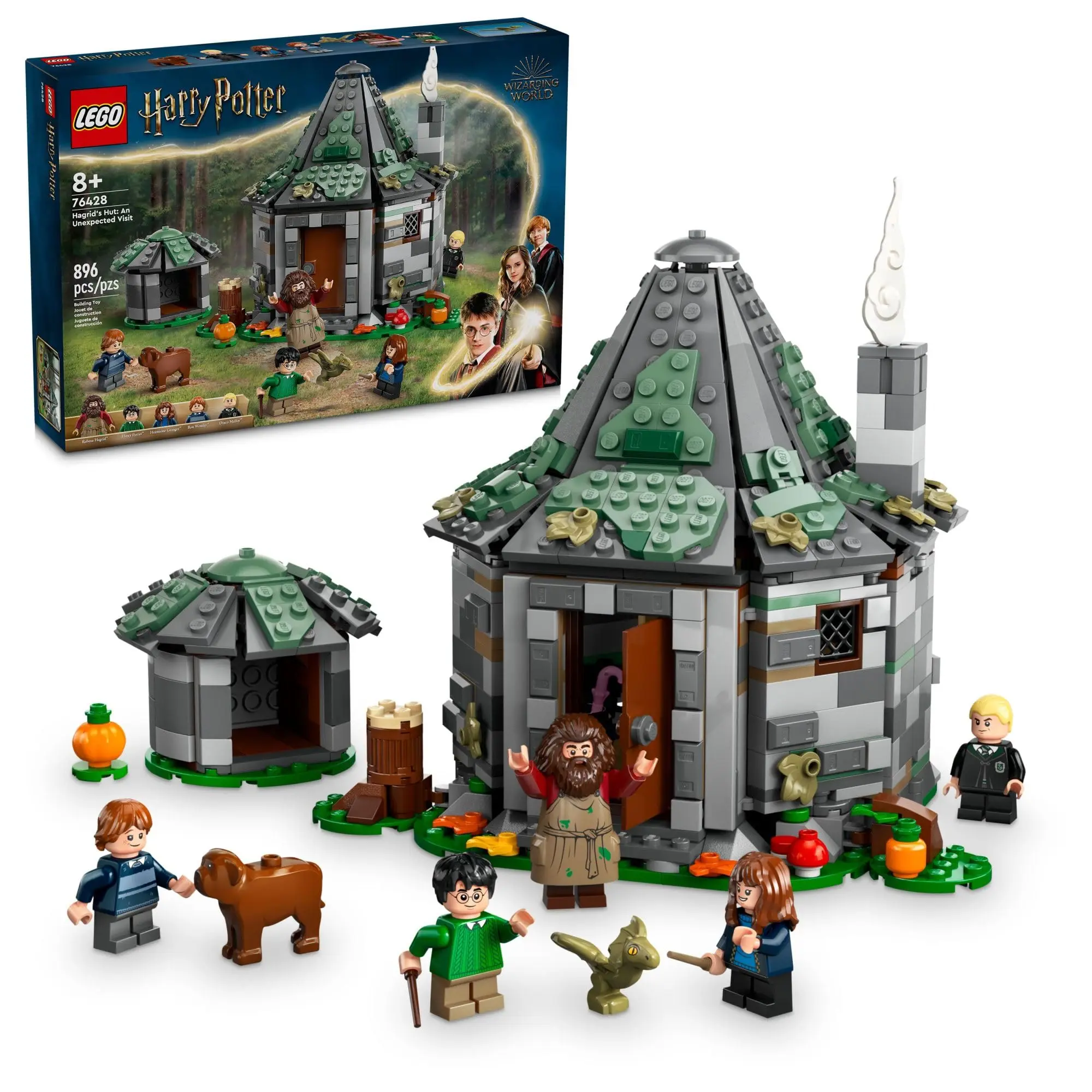 LEGO Harry Potter Hagrid’s Hut: An Unexpected Visit Toy with 7 Characters and a Dragon for Role Play, Buildable House Toy 76428