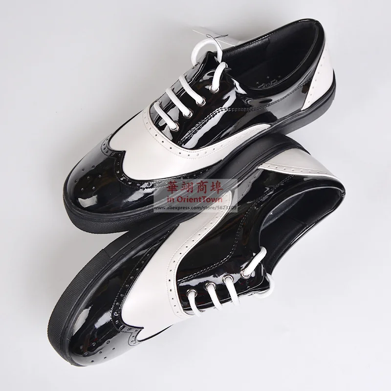 Dark Popping University High School Student Shoes Guy Perfessional Locking Fashion Lacquer Leather Shiny Stage Dance Shoe Male