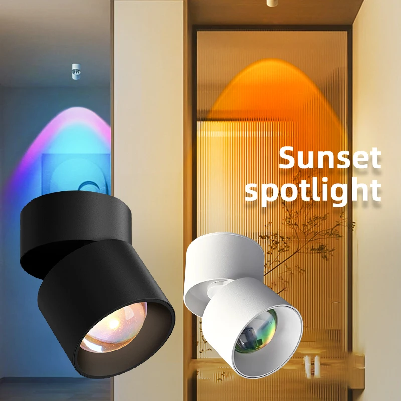 New sunset spotlight Led Down Lamp Interior Surface Mounted/recessed Ceiling Spot Lighting For Decoration Living Bedroom Hallway