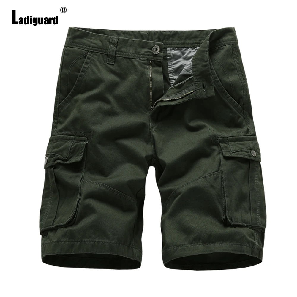 Plus Size Men Vintage Cargo Shorts 2023 American and European Fashion Zipper Pockets Shorts Mens Casual Retro Knee-Length Pants