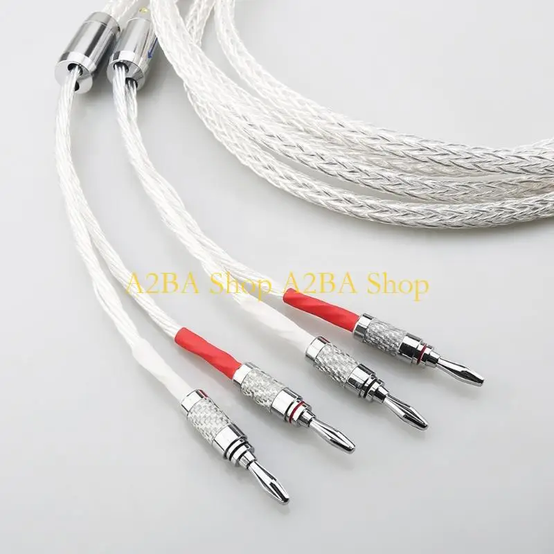 

A2BA Heavy Duty Banana Y Spades Speaker Cable Coppered Wire Enhances Auditory