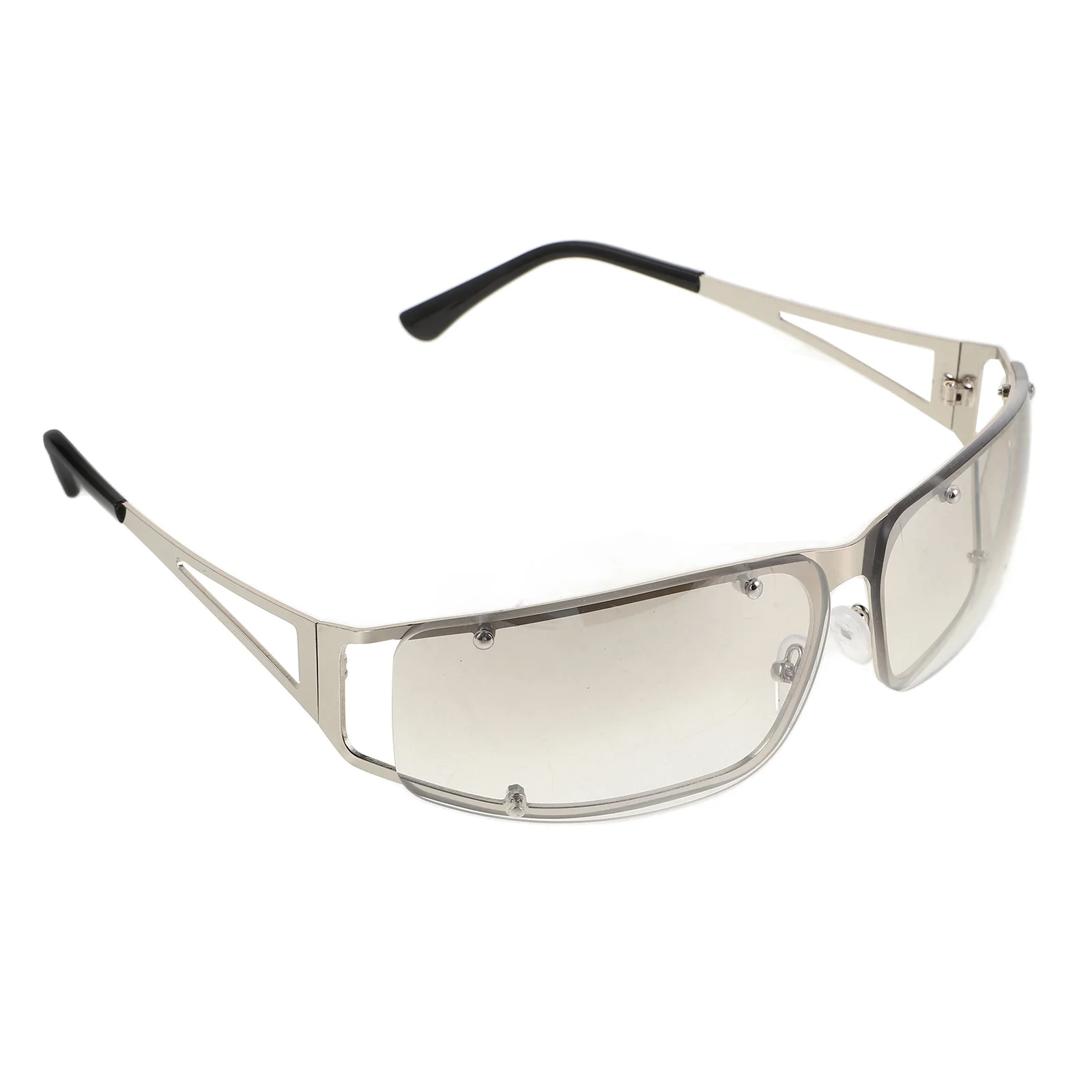 

Silver Frame Fashionable Women Summer Trendy Beach Party Outdoor Silver Gradient Metal Hollow Design Sunglasses For Women