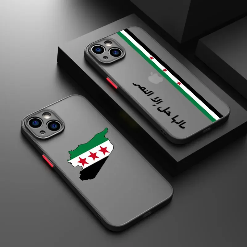 

Syria Syrian Flag National Emblem Phone Case For iPhone 17 16 15 11 12 14 13 Pro Max Mini XS XR 7 Plus 16E Air Shockproof Cover