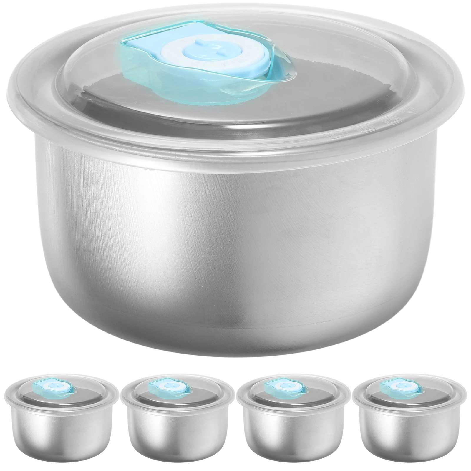 

5pcs Stainless Steel Food Storage Containers Leakproof Sealed Preservation Boxes Reusable Meal Prep Containers For Snacks Fruits